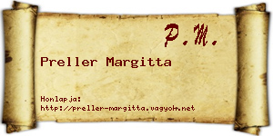 Preller Margitta névjegykártya